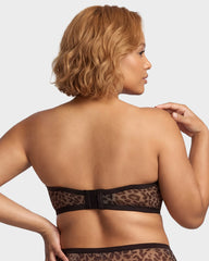 Sujetador balconette de malla sin tirantes con varilla
