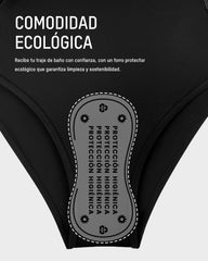 Traje De Baño De Una Pieza Con Falda Y Un Hombro