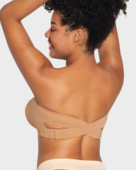 Sujetador Bandeau con Gancho Lateral Cruzado y Antideslizante