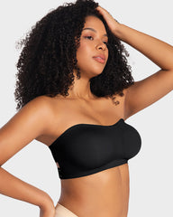 Sujetador Bandeau con Gancho Lateral Cruzado y Antideslizante