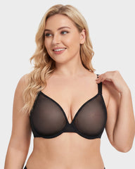 Brasier Invisible de Malla Sin Costuras con Varilla Flexible