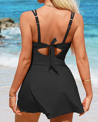 Traje De Baño Tipo Vestido De Una Pieza Con Control De Abdomen