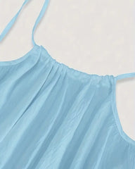 Vestido tipo camisola sin espalda de color sólido para mujer