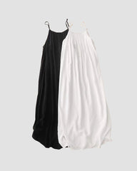Vestido tipo camisola sin espalda de color sólido para mujer
