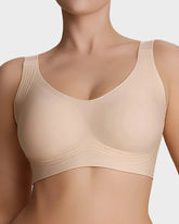 Brasier sin varilla con soporte firme, push up natural para busto grande