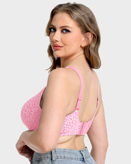 Brasier sin varilla con escote en V tipo leopardo