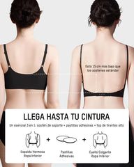 Brasier sin varillas y sin costuras, escote en v y espalda baja