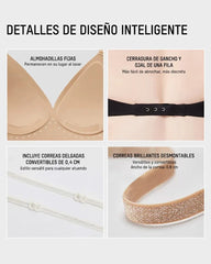 Brasier sin varillas y sin costuras, escote en v y espalda baja