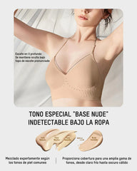 Brasier sin varillas y sin costuras, escote en v y espalda baja