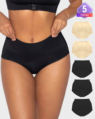 Paquete de 5 Braga Moldeadora de Cintura Alta Sin Costuras