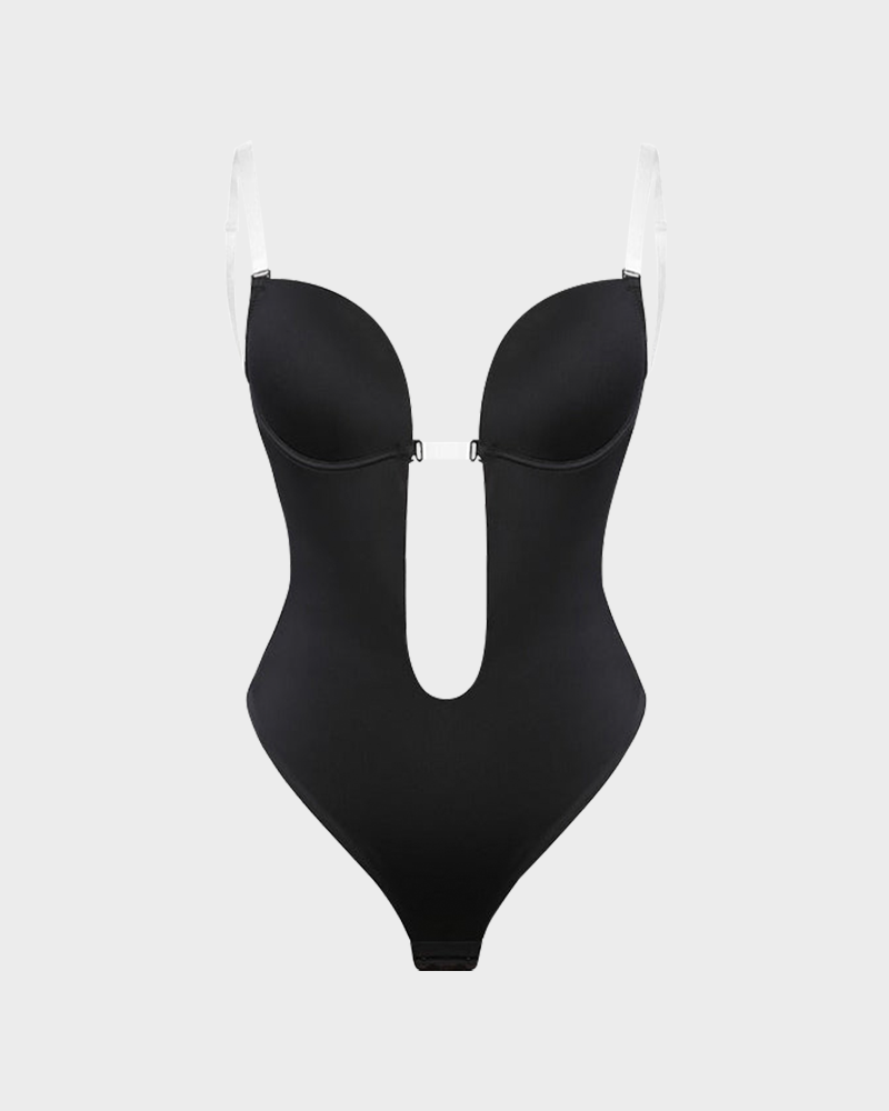 Body sin tirantes con escote en U y tanga