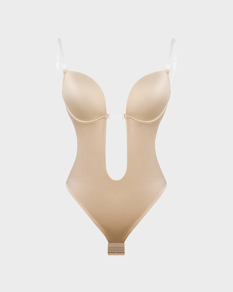 Body sin tirantes con escote en U y tanga