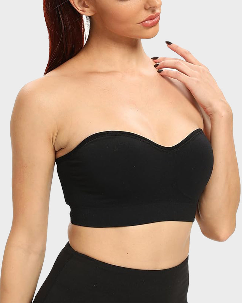 Brasier strapless sin varilla, sin costuras y antideslizante