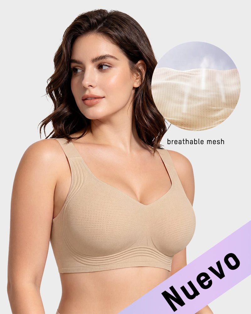 Brasier sin varilla con soporte firme, push up natural para busto grande