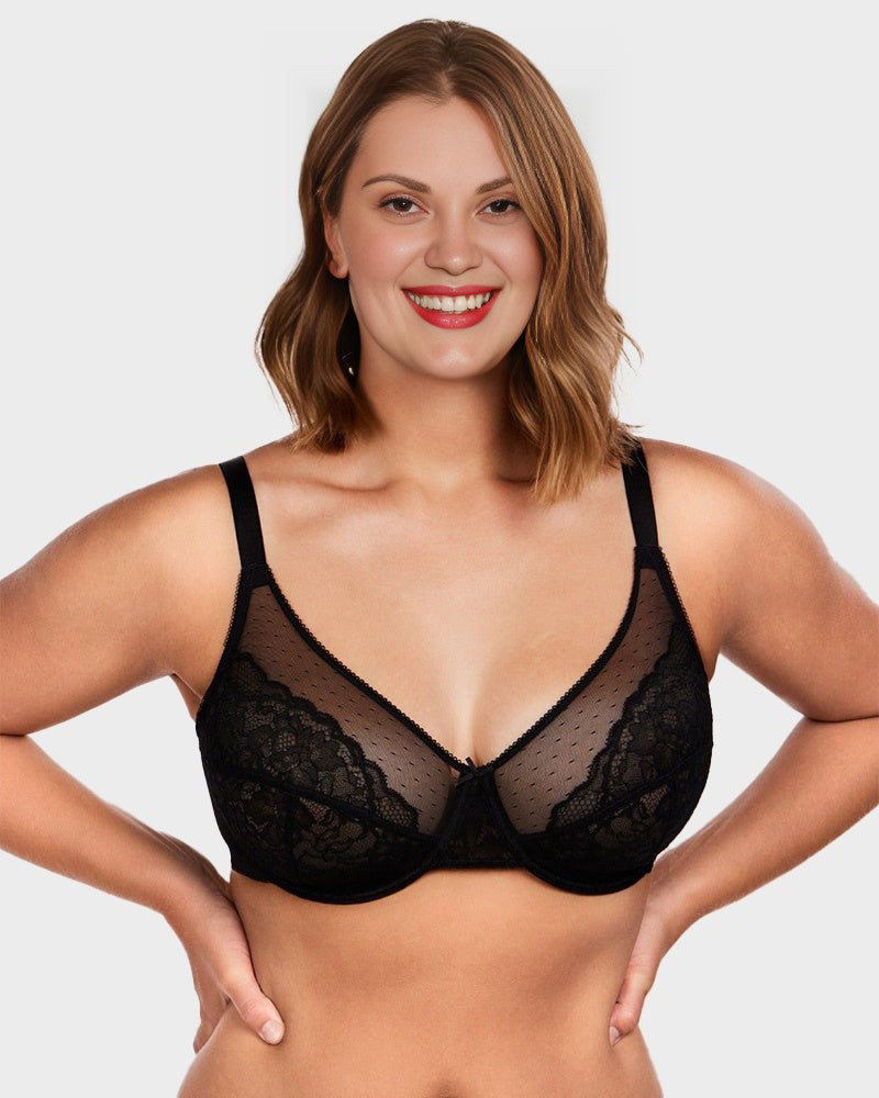 Sujetador Minimizer de Encaje con Cobertura Total - Pétalo