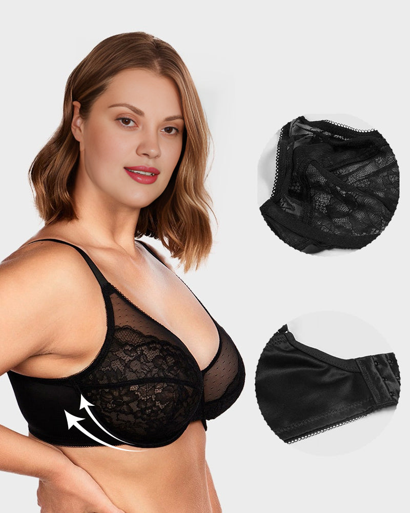 Sujetador Minimizer de Encaje con Cobertura Total - Pétalo