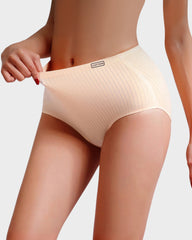 Pack de 4 panties de algodón sin costuras de cintura alta con efecto realce