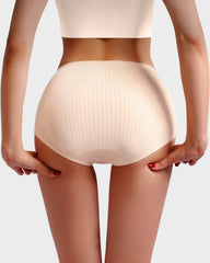 Pack de 4 panties de algodón sin costuras de cintura alta con efecto realce