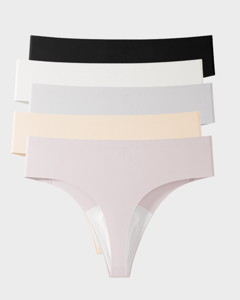 Paquete de 5 Tanga Sin Costuras con Protección Antimarcas