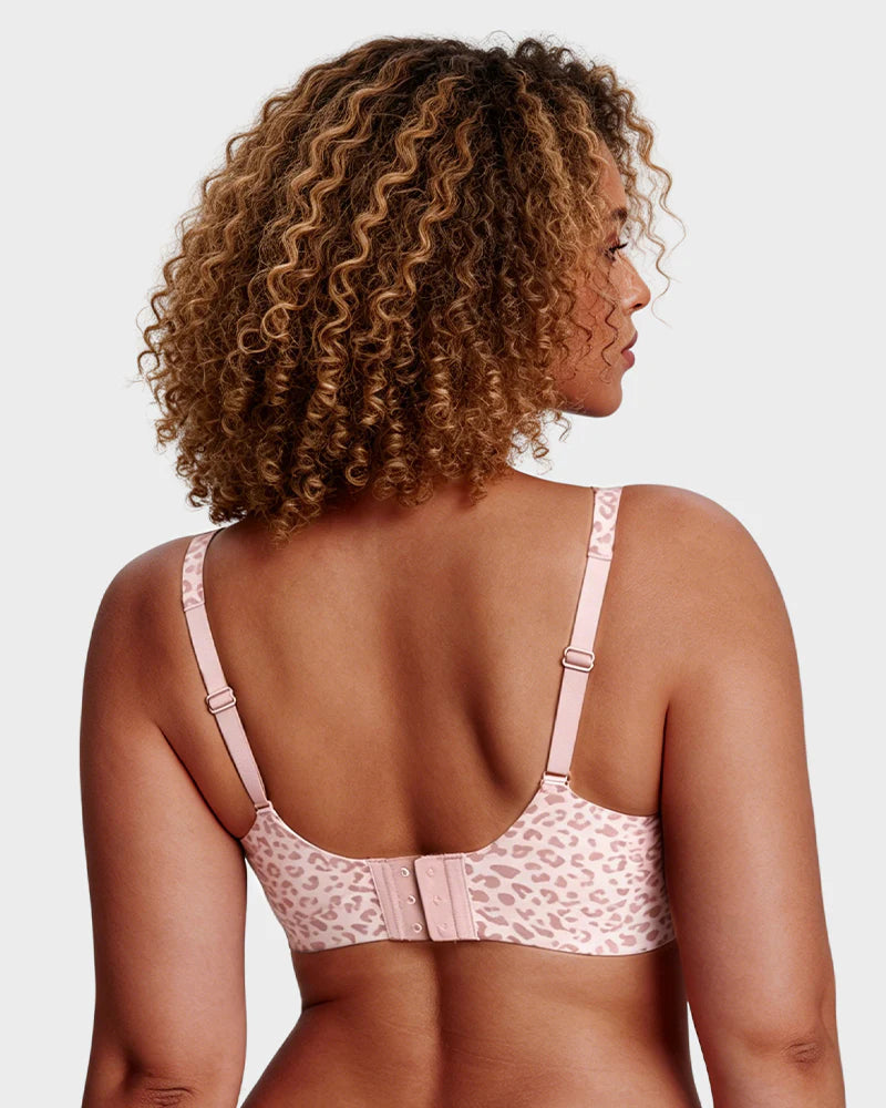 Brasier sin varilla push up para mujer, escote profundo en v, tirantes anchos, moldea la espalda, cómodo y sin costuras