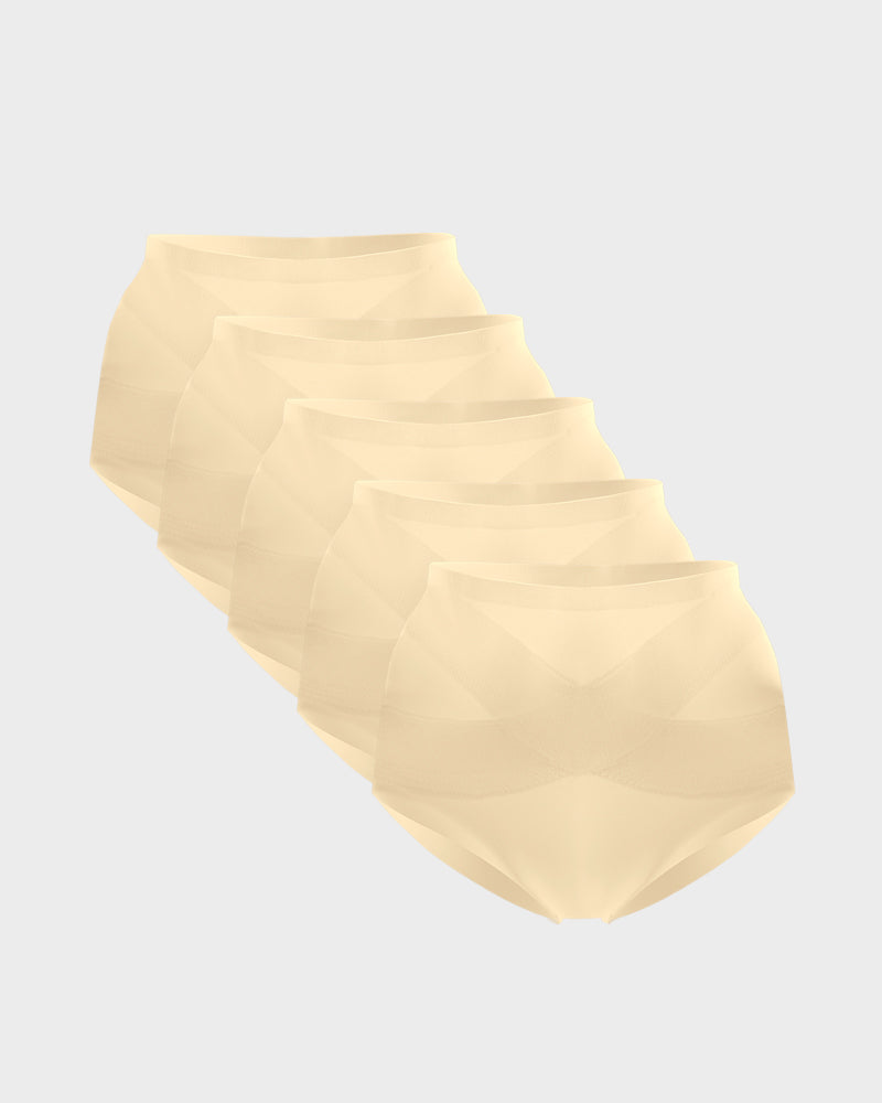 Paquete de 5 Braga Moldeadora de Cintura Alta Sin Costuras