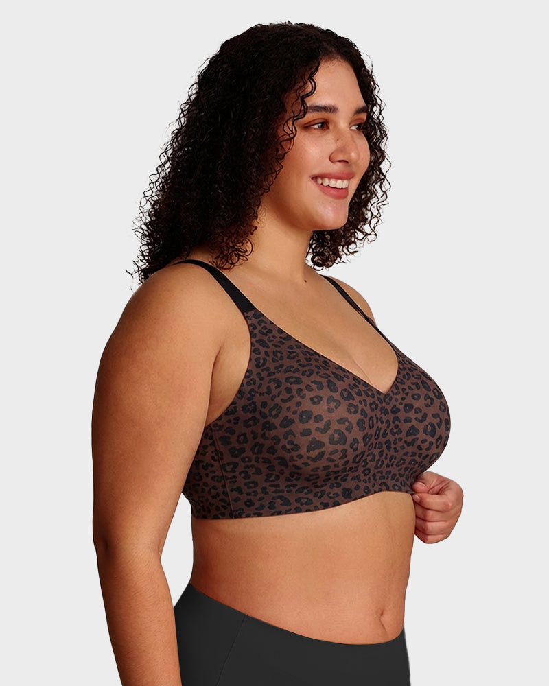 Bralette cómodo con realce, sin costuras y de cobertura completa para uso diario