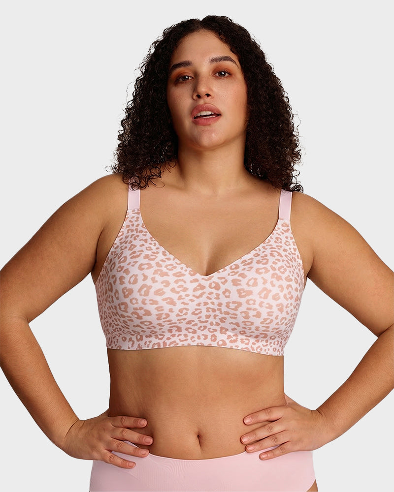 Bralette cómodo con realce, sin costuras y de cobertura completa para uso diario