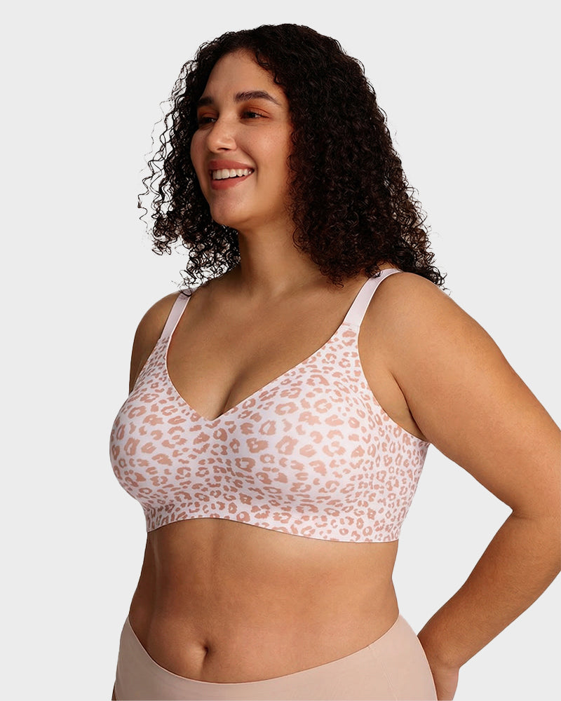 Bralette cómodo con realce, sin costuras y de cobertura completa para uso diario