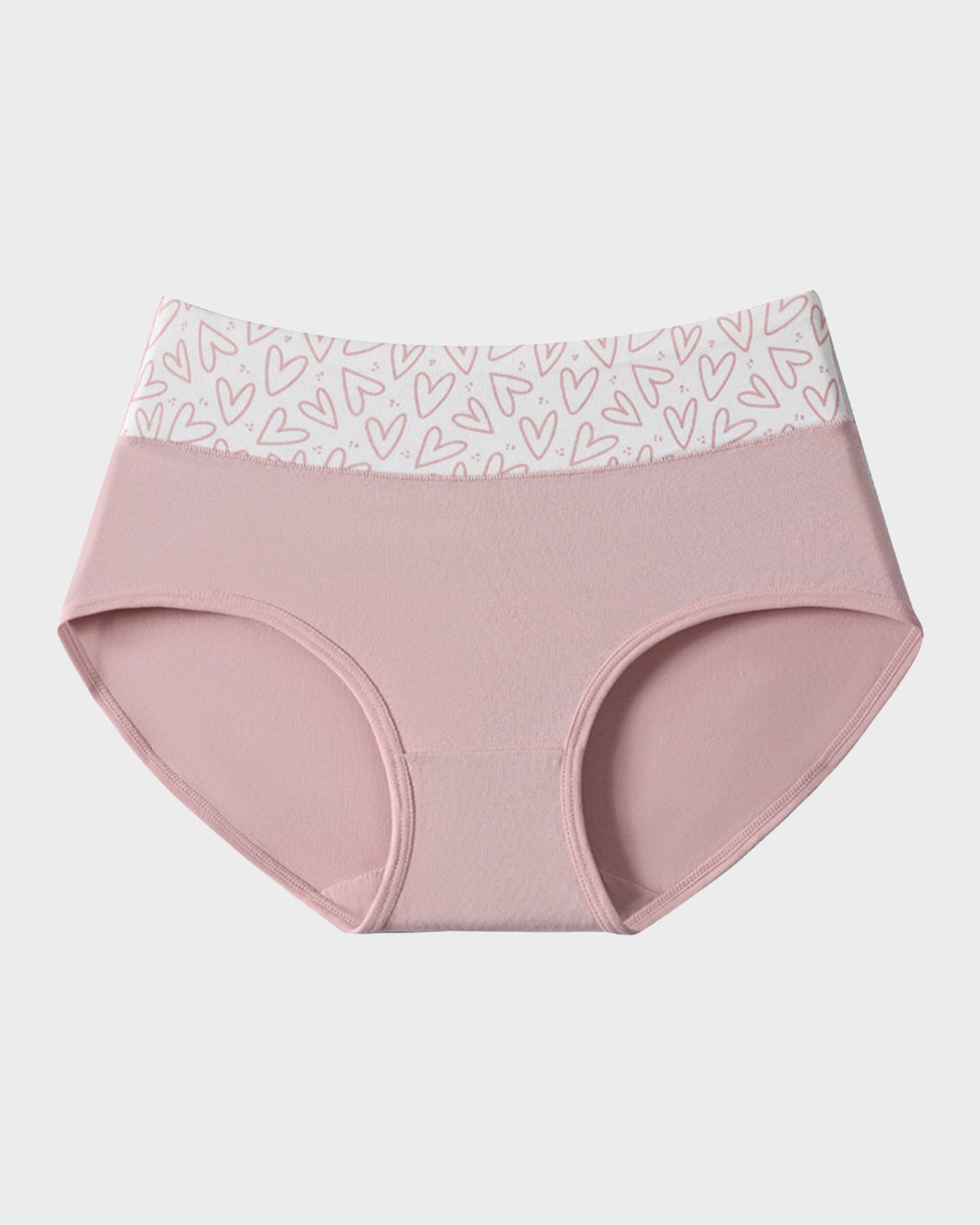 Paquete de 6 Panties de Algodón Suave con Estampado de Corazones y Cintura Alta