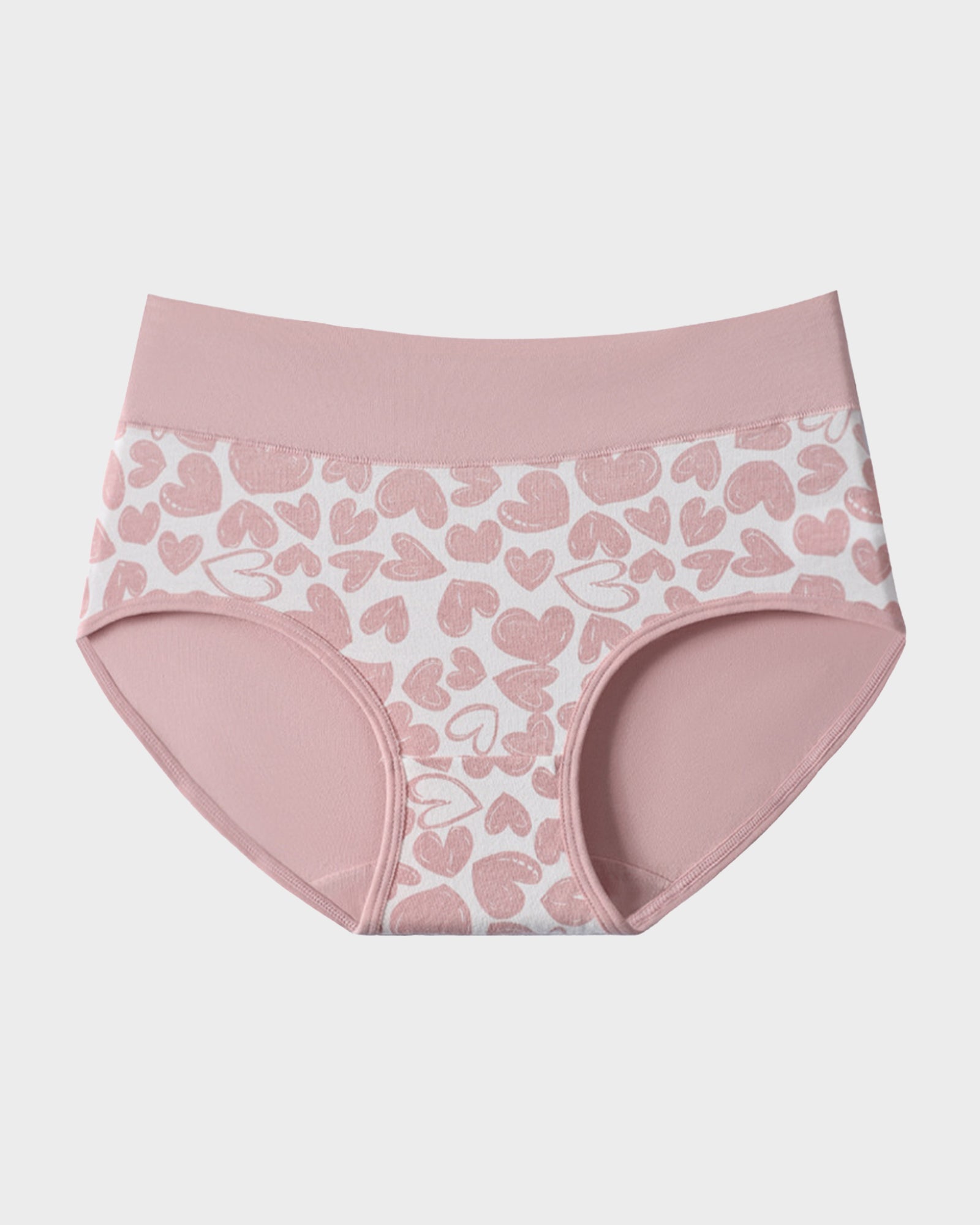 Paquete de 6 Panties de Algodón Suave con Estampado de Corazones y Cintura Alta
