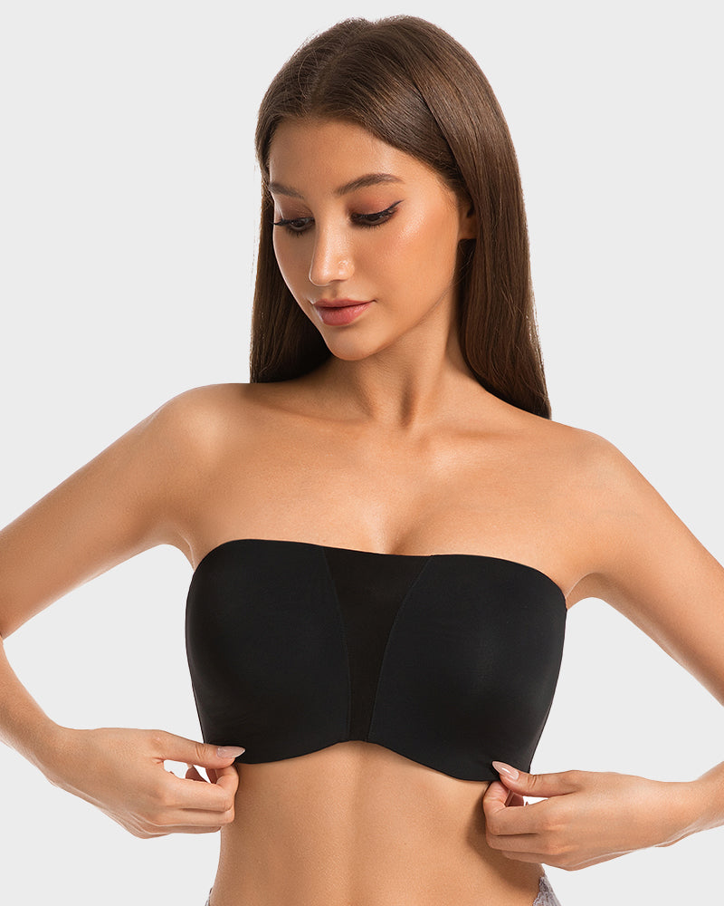 Sujetador Bandeau Sin Tirantes Antideslizante de Cobertura Total