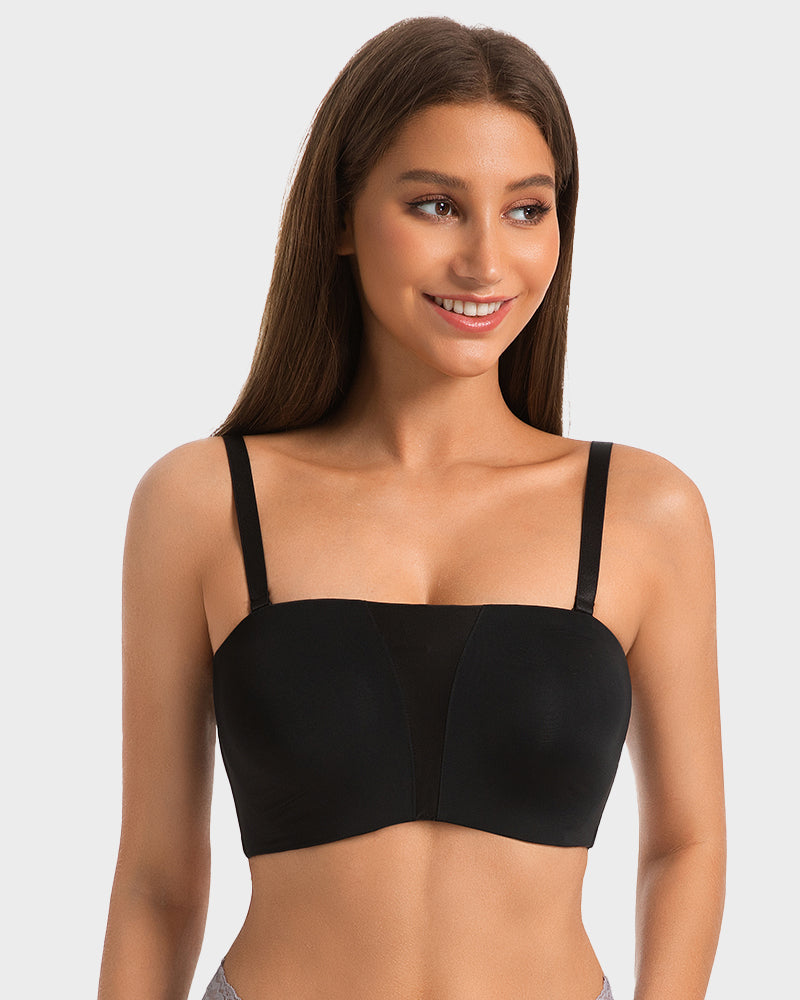 Sujetador Bandeau Sin Tirantes Antideslizante de Cobertura Total