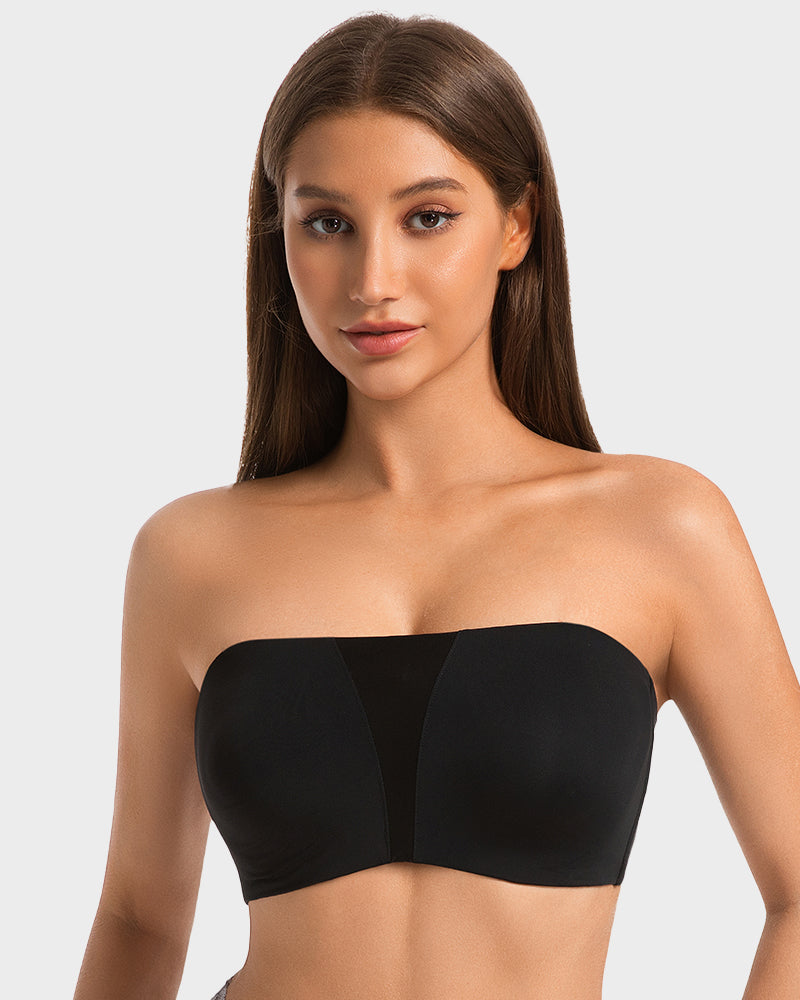 Sujetador Bandeau Sin Tirantes Antideslizante de Cobertura Total