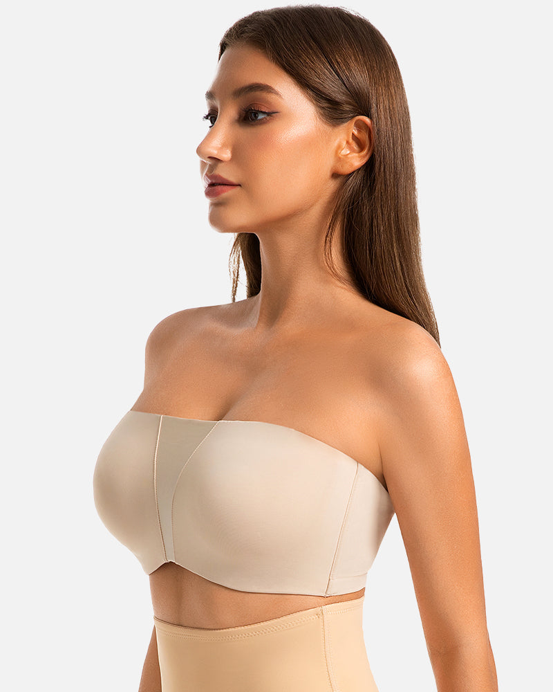 Sujetador Bandeau Sin Tirantes Antideslizante de Cobertura Total