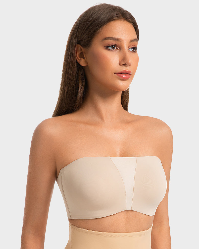 Sujetador Bandeau Sin Tirantes Antideslizante de Cobertura Total