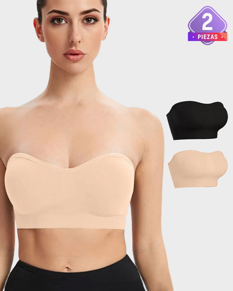 Brasier strapless sin varilla, sin costuras y antideslizante
