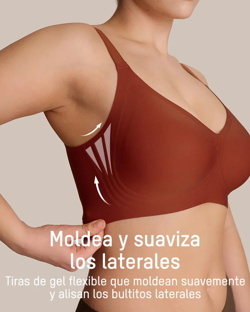 Bralette cómodo con realce, sin costuras y de cobertura completa para uso diario