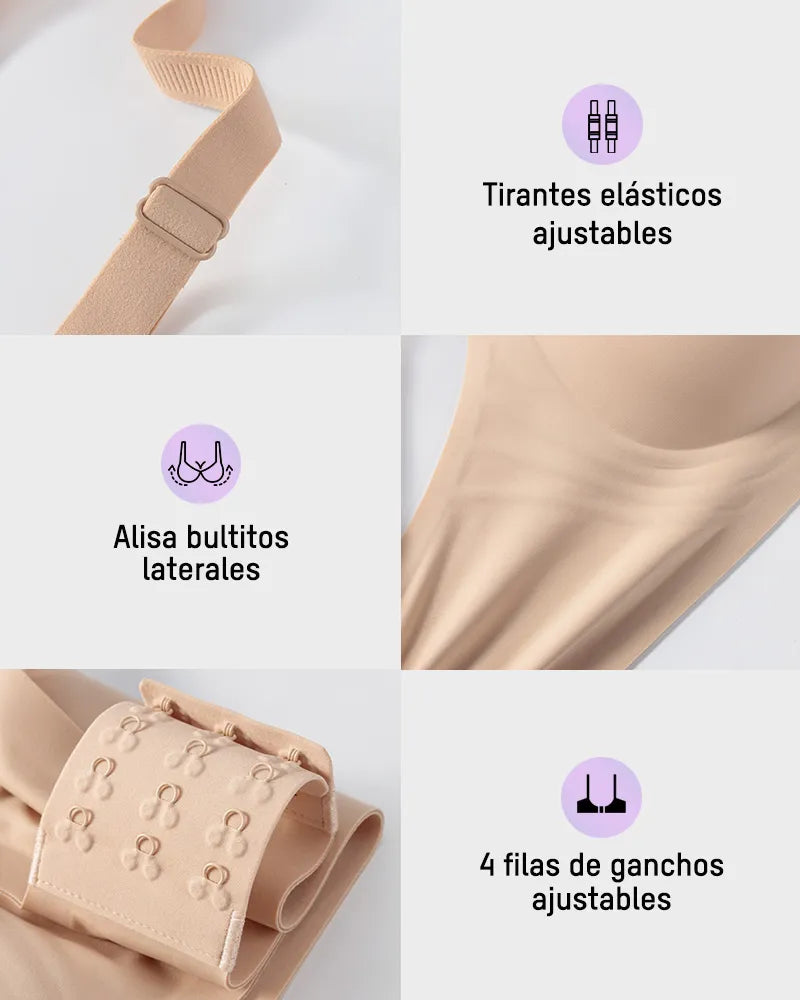 Bralette cómodo con realce, sin costuras y de cobertura completa para uso diario