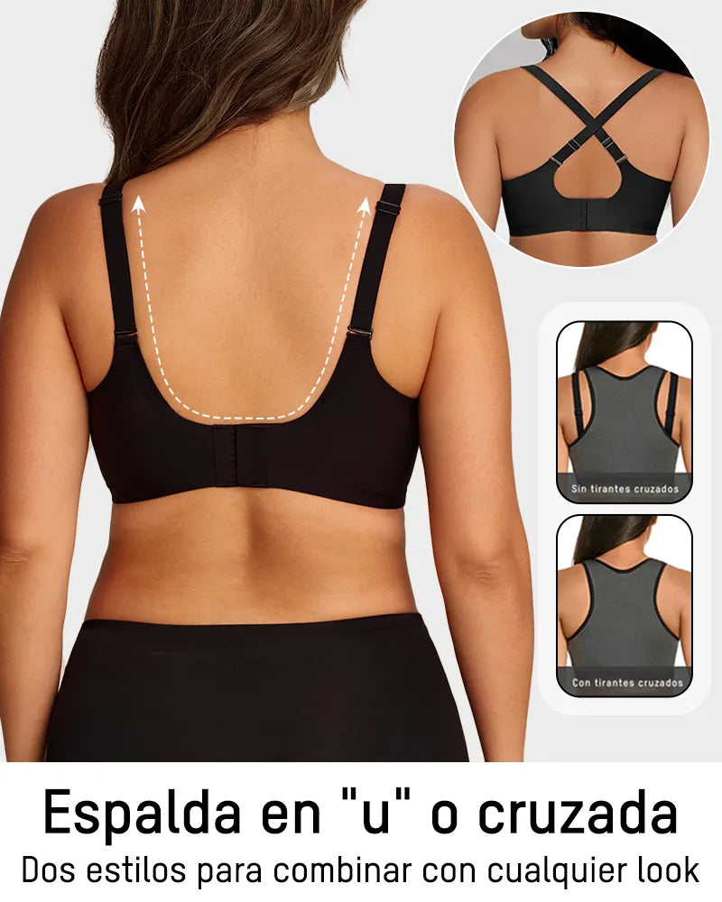 Bralette cómodo con realce, sin costuras y de cobertura completa para uso diario