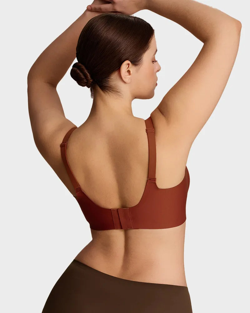Bralette cómodo con realce, sin costuras y de cobertura completa para uso diario