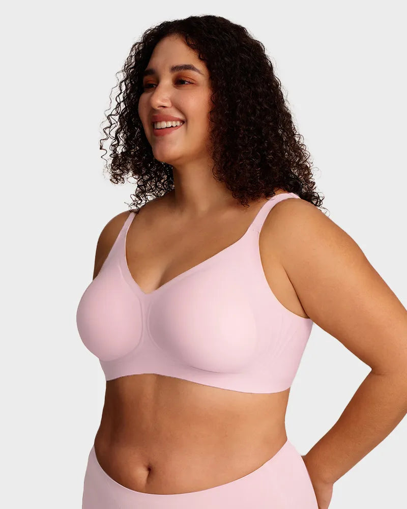 Bralette cómodo con realce, sin costuras y de cobertura completa para uso diario