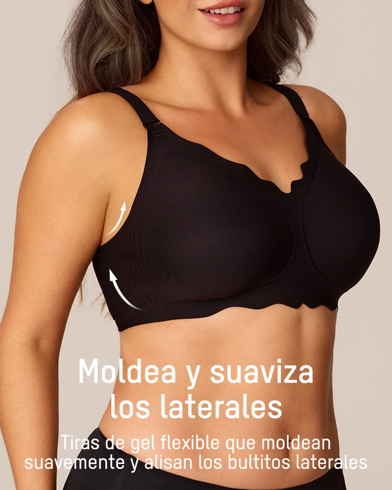 Sujetador Jelly Sin Aros de Cobertura Total con Borde Ondulado