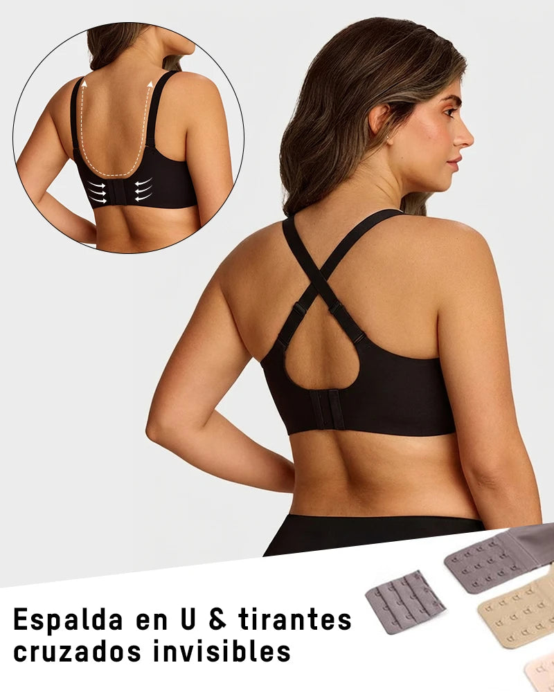 Sujetador Jelly Sin Aros de Cobertura Total con Borde Ondulado