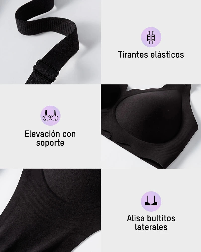 Sujetador Jelly Sin Aros de Cobertura Total con Borde Ondulado