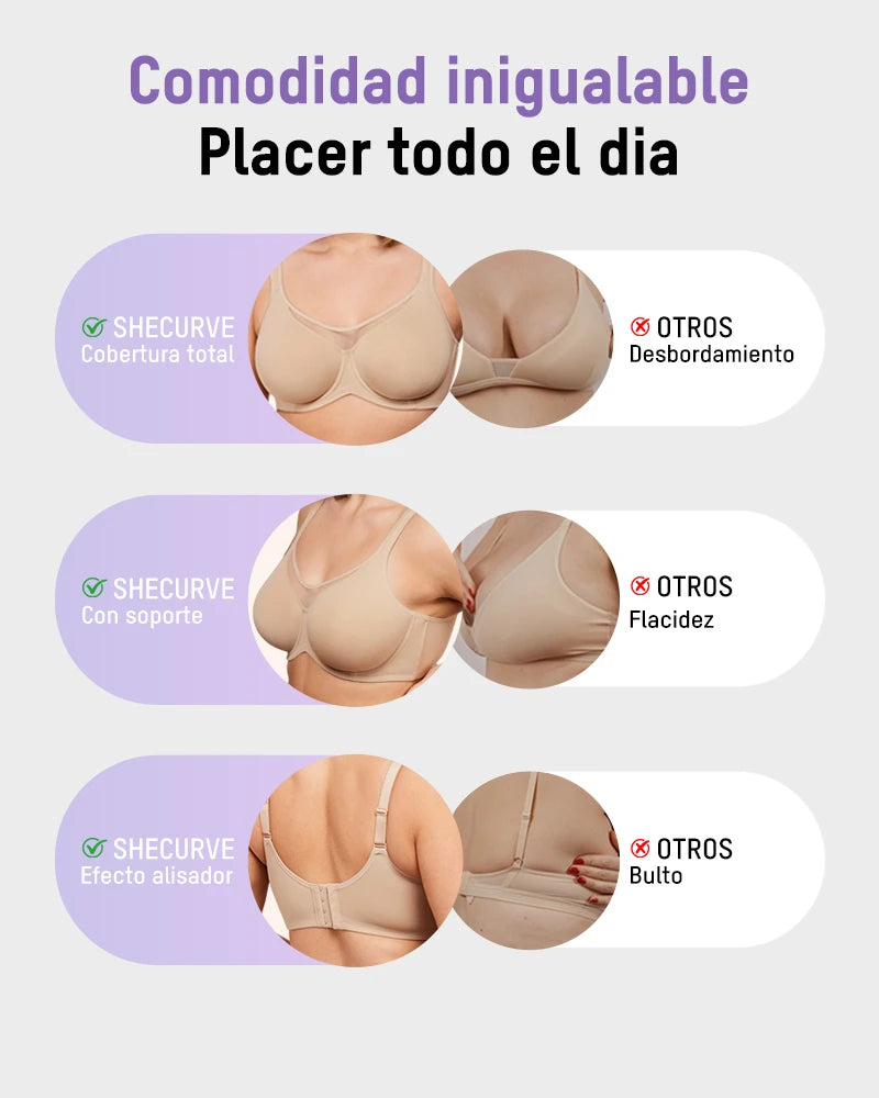 Brasier reductor con varillas, cobertura total con tirantes anchos y espalda alisadora