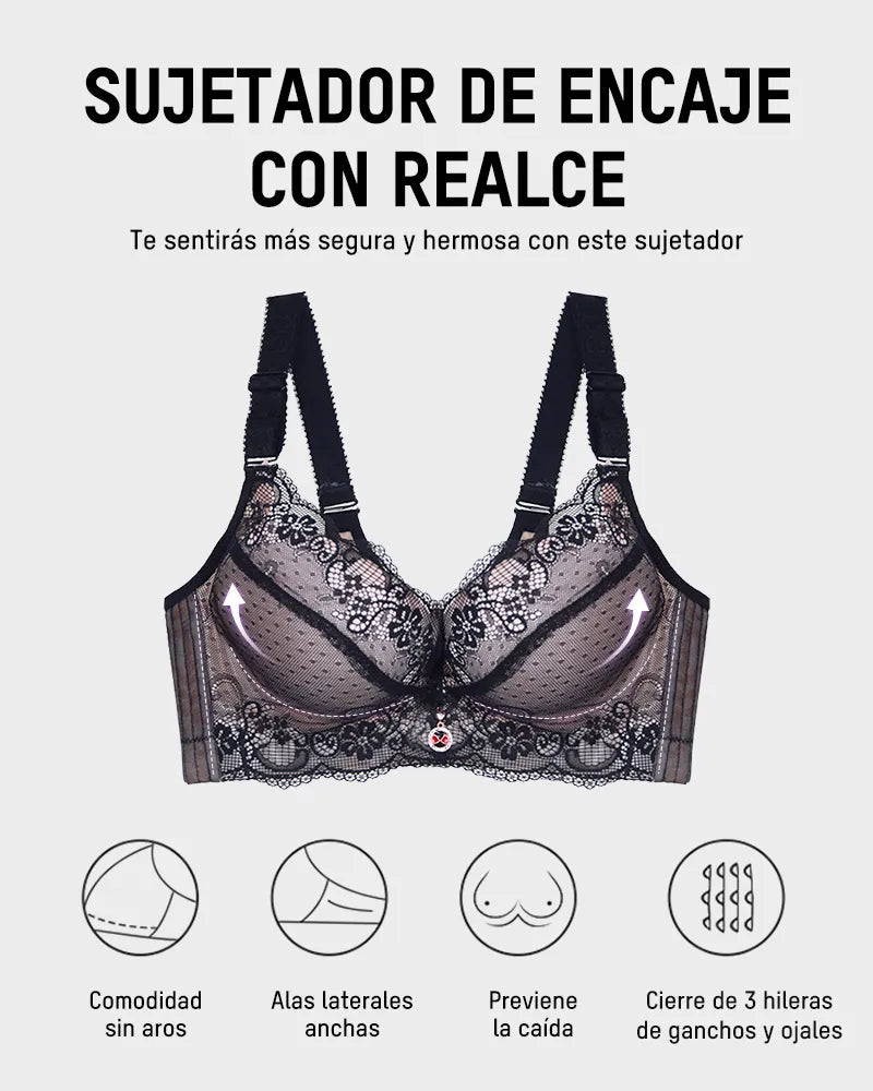 Brasier push up con encaje y varilla acolchada