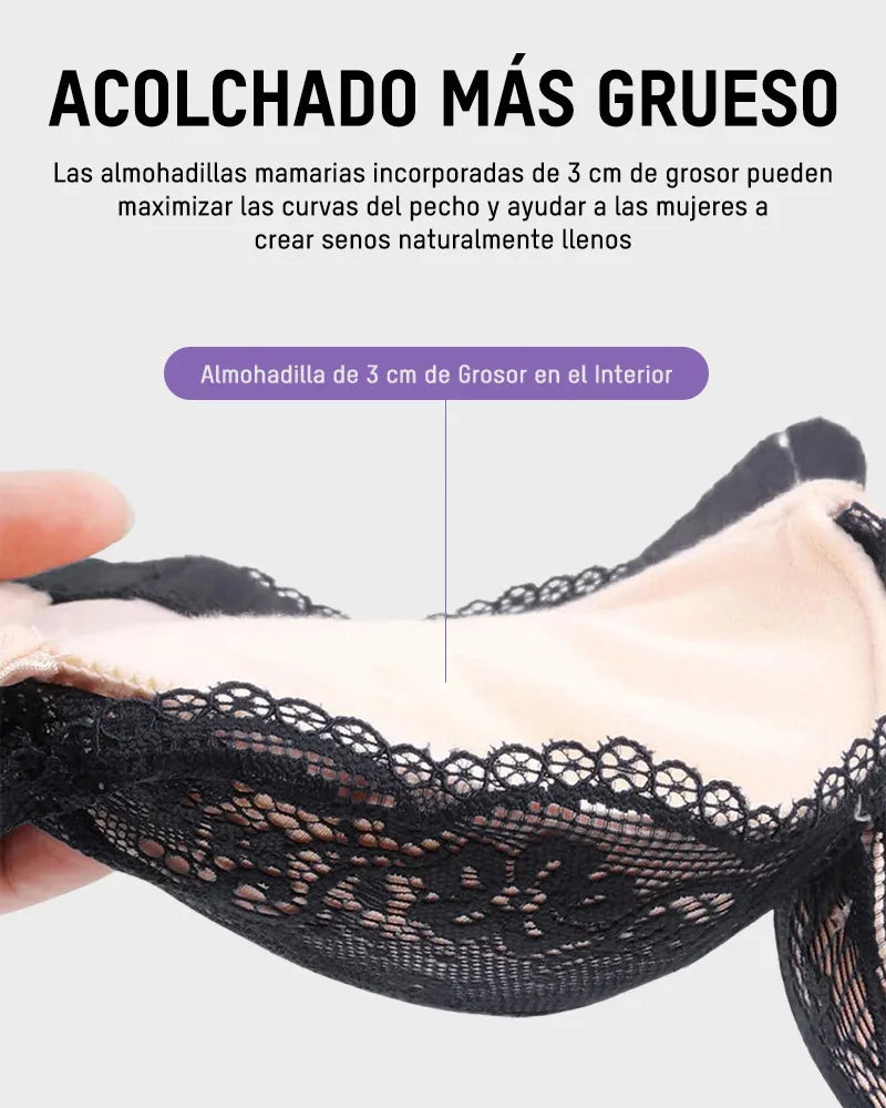 Brasier push up con encaje y varilla acolchada