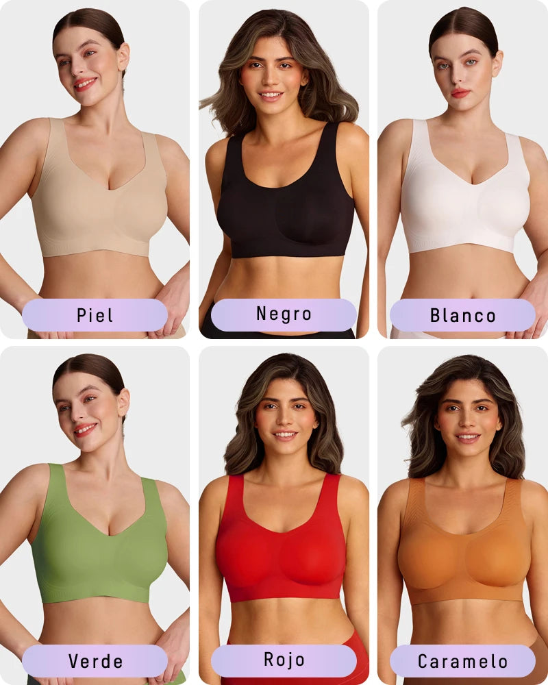 Brasier Talla Extra Sin Varilla – Push-Up, Cobertura Total y Tirantes Anchos