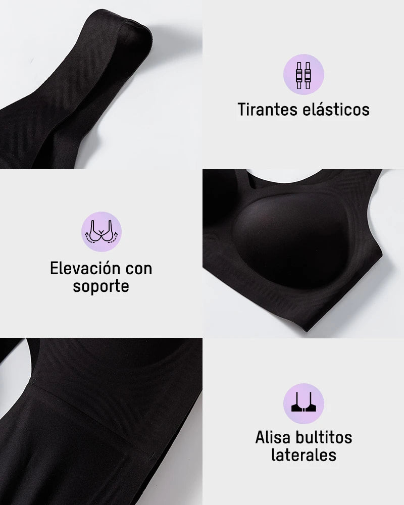 Brasier Talla Extra Sin Varilla – Push-Up, Cobertura Total y Tirantes Anchos
