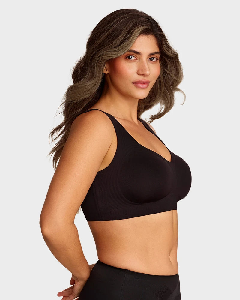 Brasier Talla Extra Sin Varilla – Push-Up, Cobertura Total y Tirantes Anchos